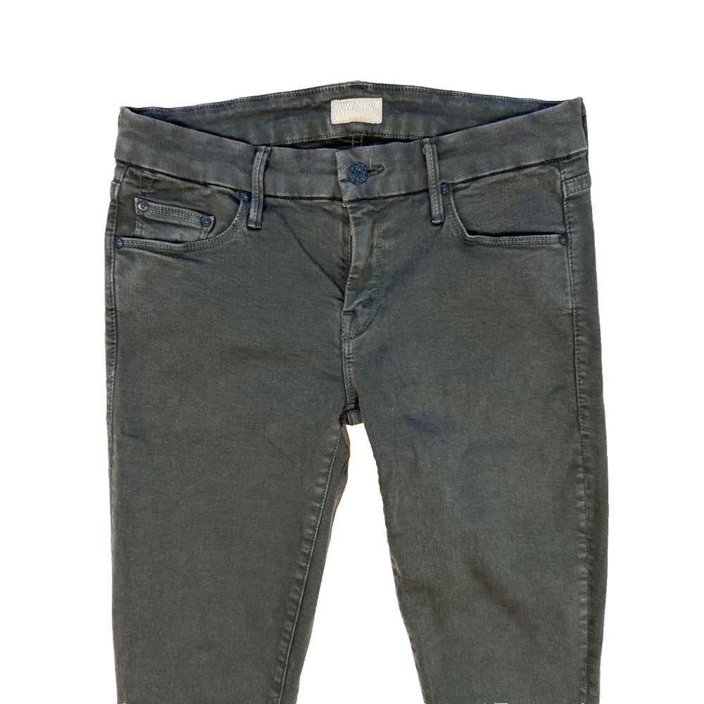 MOTHER Women Size 28 The Looker Games Girls Play Skinny Jeans Green Tortoise